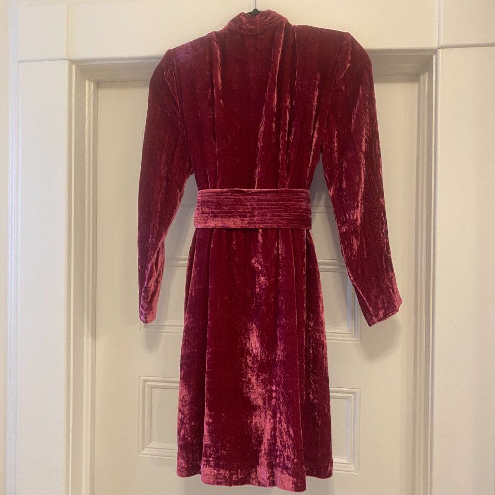 A.L.C. Magenta Velvet Mini Dress - Picture 5 of 10